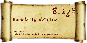 Borbély Írisz névjegykártya