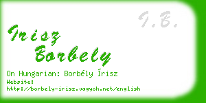 irisz borbely business card